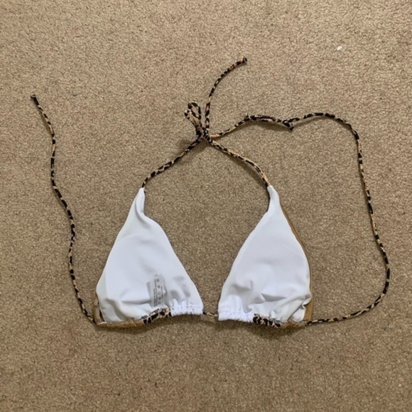 Color block white and leopard bikini top and bottom Size Large - Picture 5 of 12
